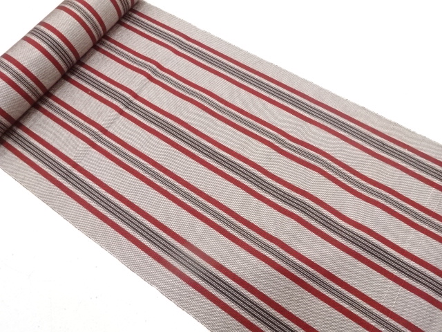 JAPANESE KIMONO / ANTIQUE BOLT FOR HASSUN OBI / WOVEN STRIPE